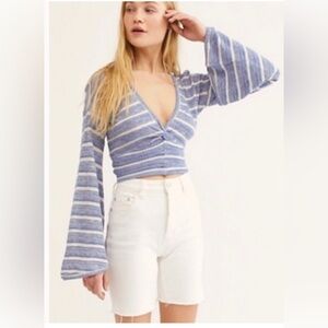 Free People Give it a Spin Bell-Sleeved Sweater